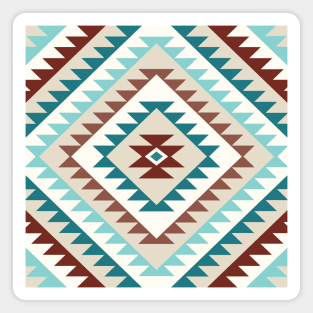 Aztec Motif Diamond Teals Creams Browns Magnet